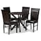 Baxton Studio Jeane Dark Brown Upholstered and Finished Wood 5-Piece Dining Set 170-8031-10892 - alternate 1